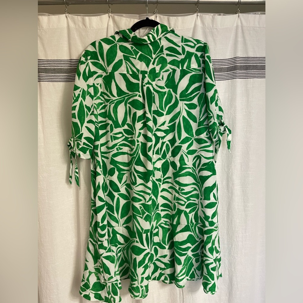 Green floral summer dress